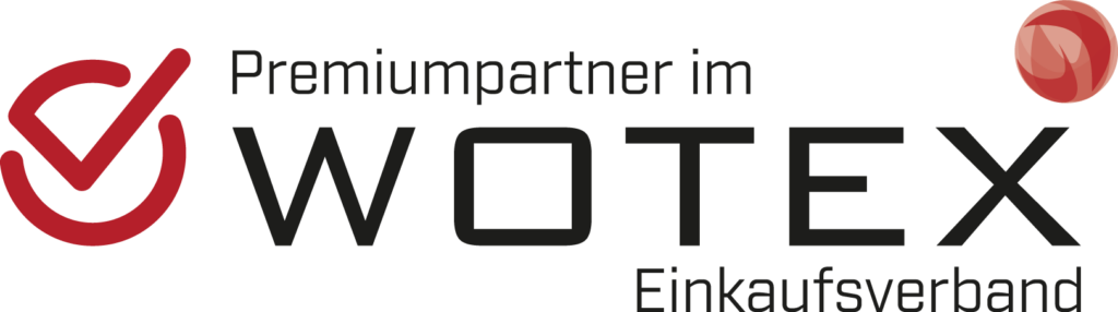 Ein Logo mit der Aufschrift „wotex“. T&K WOHNSTDIO - Raumausstattung, Bodenbeläge, Vinylboden, Parkett, Gardinen - Saarburger Straße 25, 67071 Ludwigshafen